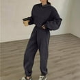 thumbnail image 1 of Babysbule Womens Pajamas Sports Sets Women's And Winter Long Sleeved Plush Sanitary Pants Sweater Thickened Fashion Two-piece Suit And Winter Casual New Style Hooded High Waist Tops, 1 of 3
