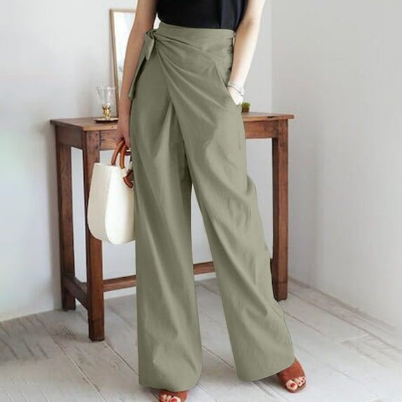 Babysbule Womens Pants Women Fashion Color High Waisted Vent Waist Retraction Appear Thin Tether Pants