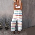 thumbnail image 1 of Babysbule Womens Pants Women's Casual Jumpsuits Summer Sleeveless Stripe Printed Loose Jumpsuit Wide Leg Pant Romper With Pocket, 1 of 7