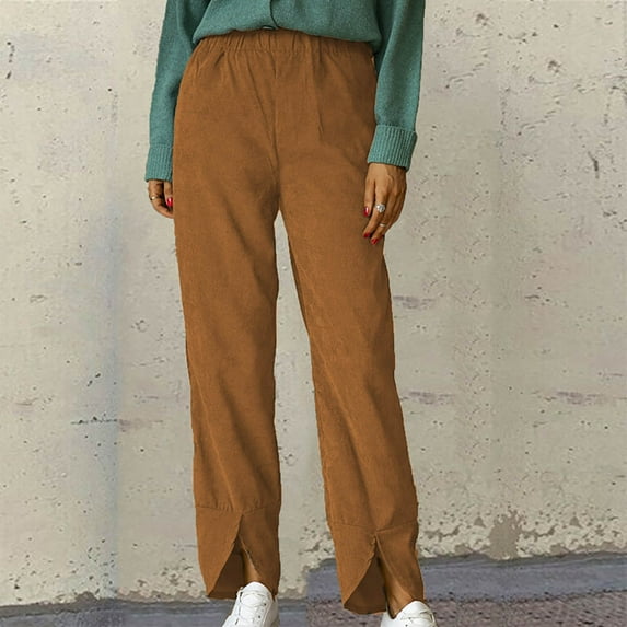 Babysbule Womens Pants Women's Fashion Comfortable Solid Color Pocket Casual Straight Pants