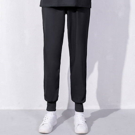 Babysbule Womens Pants Women's Solid Color Four Seasons Loose Bunched Feet Work Pants Nurse Dress Pants