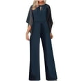 thumbnail image 1 of Babysbule Womens Party Holiday Jumpsuit Pajamas Casual Round Neck Comfortable Long Pants, 1 of 6