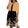 thumbnail image 1 of Babysbule Womens Sets Clearance Two-Piece Women's Summer Printed Round Neck Elegant A Line Sling Dress And Half Sleeve Cardigan Tops Set Suit, 1 of 5