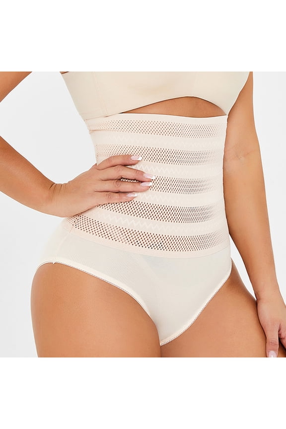 Womens Shapewear Women Mash Breath Control Hip Lift High Waist Fishnet Panel Panty Body Shapewear