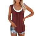 thumbnail image 1 of Babysbule Womens Shirts Fashion Women's Blouse Casual Loose Color Splicing Classic Vest Tops, 1 of 4