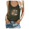 thumbnail image 1 of Babysbule Womens Shirts Women's Fashion Loose Sun Moon Series Printed Sleeveless Tank Blouse Top, 1 of 6
