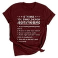 thumbnail image 1 of Babysbule Womens Shirts Women's Summer Fashion Loose Round Neck Letter Print Short Sleeve Top T-Shirt, 1 of 4