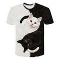 thumbnail image 1 of Babysbule Womens Shirts Womens Fashion 3D Cat Print Casual T-Shirt Summer Short Sleeve O-neck T Shirts, 1 of 4