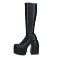 thumbnail image 1 of Babysbule Womens Shoes Women's Winter Increased Long Black Thick Soled Boots High Heel Boots Motorcycle Boots, 1 of 4