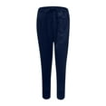 thumbnail image 1 of Babysbule Womens Slim Fit Pants Casual Solid Cotton Linen Drawstring Elastic Waist Calf-Length Pencil Pants, 1 of 6