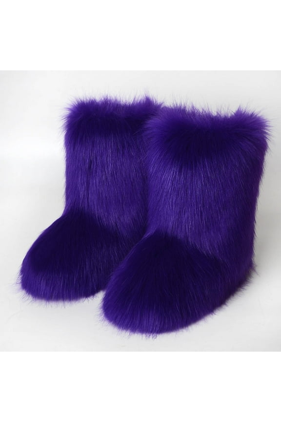 Womens Snow Boots Women's Fashion Multi-Color Imitation Plus Cashmere Snow Shoes