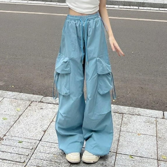 Babysbule Womens Stylish Fall Pants Fashion Women Comfortable Casual Put Together Pocket Lace Frock Solid Color Full Length Pants