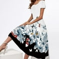 thumbnail image 1 of Babysbule Womens Summer Dresses Women's Short Sleeve Round Neck Casual Fashion Party Daily Elegant Printing Dress, 1 of 6
