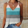 thumbnail image 1 of Babysbule Womens Summer Tank Tops Women's Sleeveless Stripe V Neck Pullover Suspenders Vest, 1 of 5