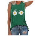 thumbnail image 1 of Babysbule Womens Summer Top Women Letters Printing Sleeveless O-Neck Vest Tank Shirt Tunic Blouse Tops, 1 of 4