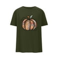 thumbnail image 1 of Babysbule Womens Summer Top Women's Pumpkin Shirt Women Plaid Leopard Graphic Tees Cute Short Sleeve Fall Shirt Thanksgiving Gift Tops, 1 of 5