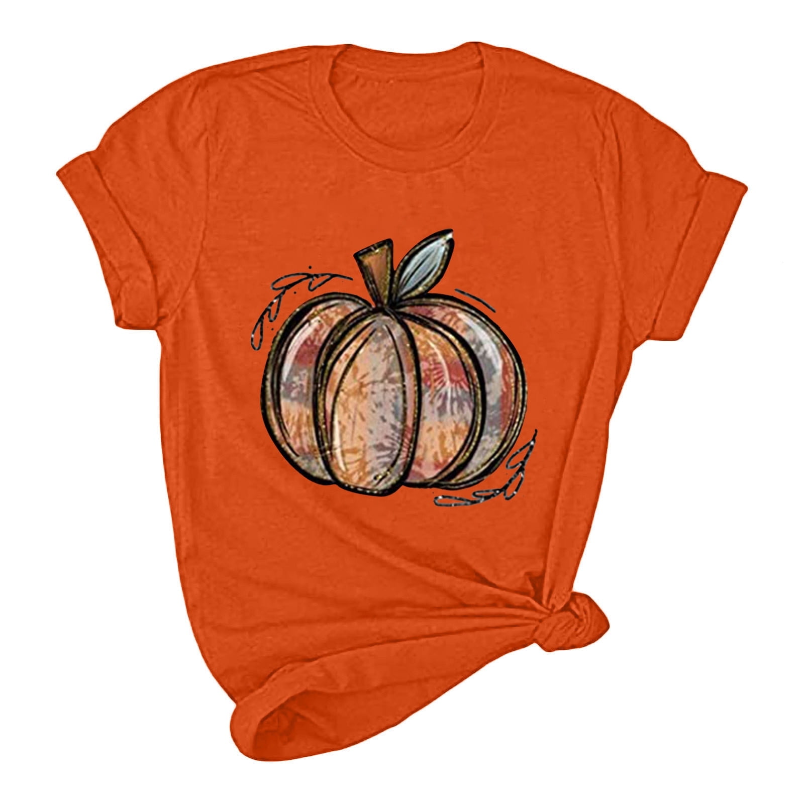Pumpkin Women's Bamboo/Cotton Short Sleeve Scoop Neck Printed T-Shirt main image 1