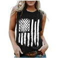 thumbnail image 1 of Babysbule Womens Summer Tops Fashion Women O-Neck Sleeveless Independence Day Flag Print Tank Tops Shirts, 1 of 3