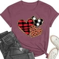 thumbnail image 1 of Babysbule Valentine's Day Love Print Short Sleeve T-Shirts (Women's Petite), 1 of 8