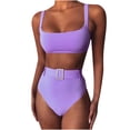 thumbnail image 1 of Babysbule Womens Swimsuits 2 Piece Set Women Solid Color High Waist Bikini Explosion Split Swimsuit, 1 of 9