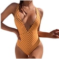 thumbnail image 1 of Babysbule Womens Swimsuits Women Sexy Fashion One-Piece Bikini V-Neck Swimwear Swimsuit Beachwear Set, 1 of 9