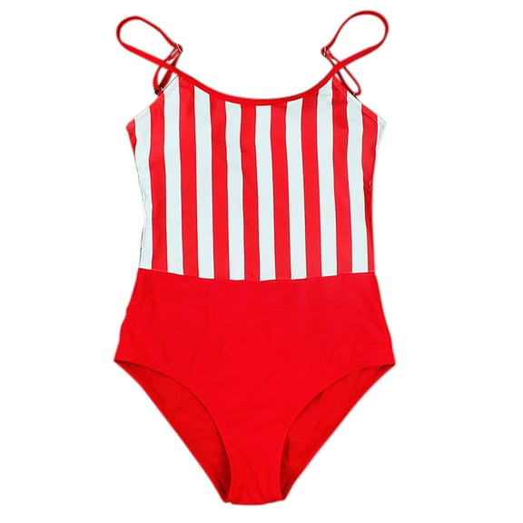 Babysbule Womens Swimsuits Women's Bikini Striped Slim One-piece Swimsuit
