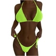 thumbnail image 1 of Babysbule Womens Swimwear Fashion Sexy Women Solid Color Backless Bikini Two Pieces Swimwear Swimsuit Beachwear Set, 1 of 5