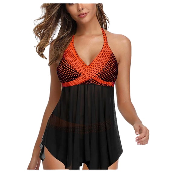 Babysbule Womens Swimwear Women Plus Size Print Tankini Swimjupmsuit Swimsuit Beachwear Padded Swimwear