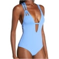 thumbnail image 1 of Babysbule Womens Swimwear Clearance, Women Sexy With Chest Pad Without Underwire Solid Cutout Bodysuit Bikini Swimsuit, 1 of 6