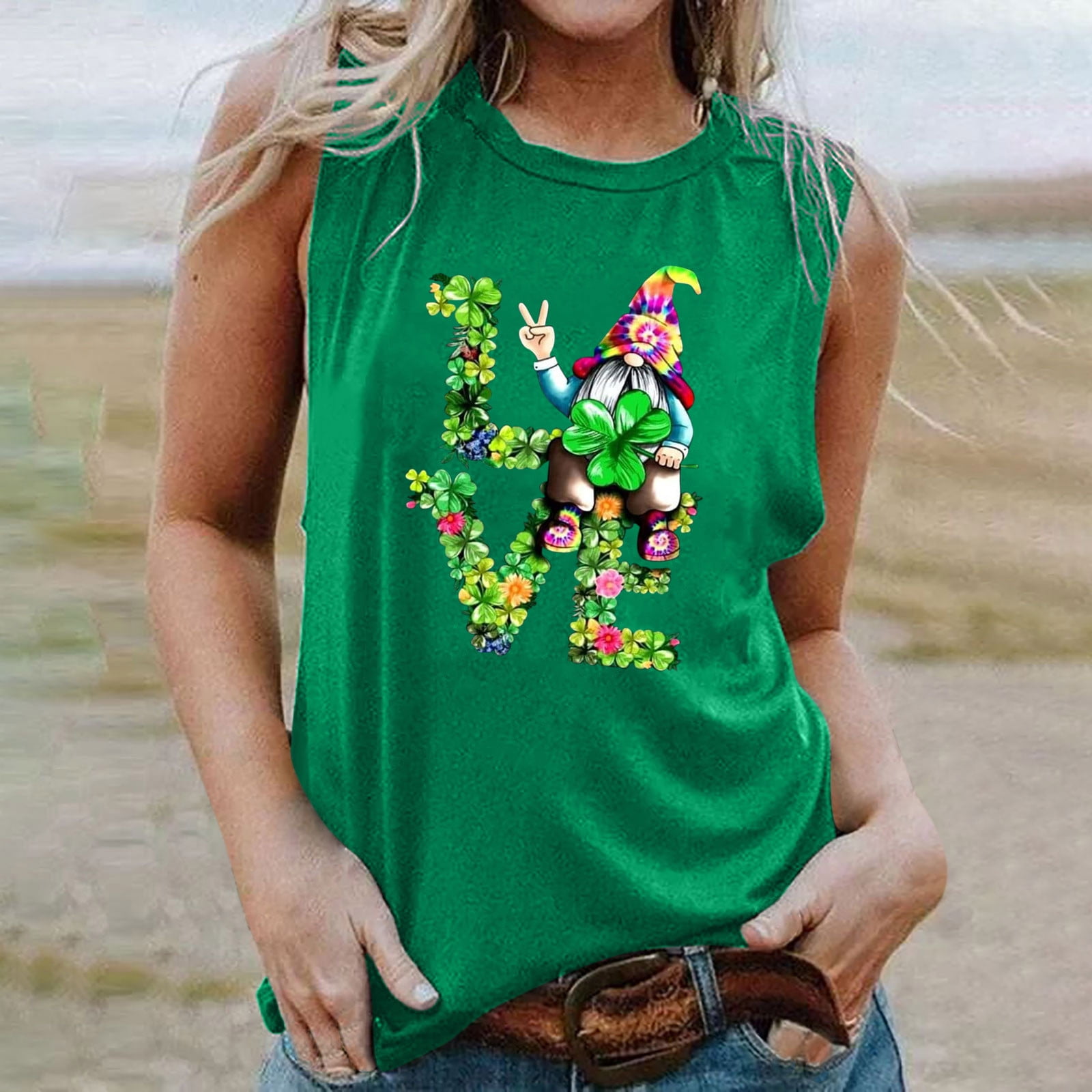 Babysbule Womens Tank Tops Clearance Women's St. Patrick's Day Print