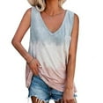 thumbnail image 1 of Babysbule Womens Tank Tops Womens Sling Shirts V-Neck Tie-Dye Print Summer Sleeveless Tank Casual Tops, 1 of 5