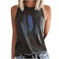 thumbnail image 1 of YUNAFFT Clearance Womens Tank Tops Summer Women's Sleeveless Summer Casual Tops Round Neck Printing Sleeveless Vest Tops Discount, 1 of 6