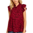 thumbnail image 1 of Babysbule Womens Tank Tops Women Floral Print Sleeveless Ruffle Neck Loose Babydoll Shirt Blouse Tunic Top, 1 of 5