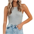 thumbnail image 1 of Babysbule Womens Tank Tops Women Sexy Solid O-Neck Sleeveless Vest Sport Tank Tops Tee Causel Blouse, 1 of 6