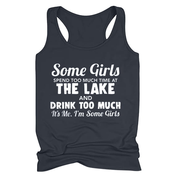 Babysbule Womens Tank Tops Women's Drinking Tank Tops Adult Girls Summer Beach Funny Graphic Racerback Tanks Vest Sayings Blouse