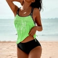 thumbnail image 1 of Babysbule Womens Tankini Swimsuits Sets Women's Fashionable Loose Drawstring Split Swimwear, 1 of 4