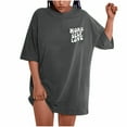 thumbnail image 1 of Babysbule Womens Tops Oversized T Shirts For Women Plus Size Slogan Graphic Drop Shoulder Short Sleeve Tops Summer Loose Pullover Tees, 1 of 9
