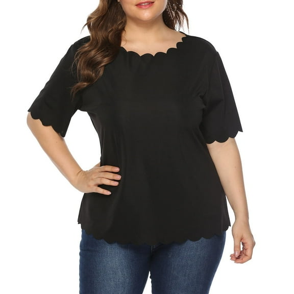 Babysbule Womens Tops Women Casual Summer Plus Size Short Sleeve T Shirt Top Blouse