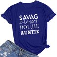 thumbnail image 1 of Babysbule Womens Tops Women Cat Letter Printing Short Sleeve Shirt Casual Tops Blouse, 1 of 3