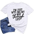 thumbnail image 1 of Babysbule Womens Tops Women Girls Plus Size Print Tees Short Sleeve Round Neck T Shirt Blouse Tops, 1 of 7