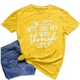 thumbnail image 1 of Babysbule Womens Tops Women Girls Plus Size Print Tees Short Sleeve Round Neck T Shirt Blouse Tops, 1 of 7