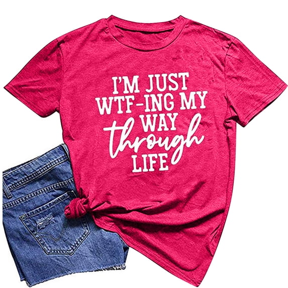 Babysbule Womens Tops Women Girls Plus Size Print Tees Short Sleeve Round Neck T Shirt Blouse Tops