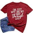 thumbnail image 1 of Babysbule Womens Tops Women Girls Plus Size Print Tees Short Sleeve Round Neck T Shirt Blouse Tops, 1 of 7