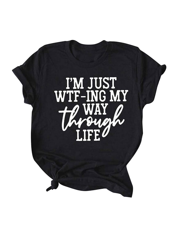 Womens Tops Women's Fashion Printed Plus Size O-Neck T-Shirts Short Sleeve Graphic Tee Tops