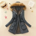thumbnail image 1 of Babysbule Womens Tops Long Sleeve Winter Womens Warm Coat Hooded Jacket Slim Winter Outwear Coats, 1 of 3