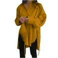 thumbnail image 1 of Babysbule Womens Tops Long Sleeve Clearance Women's Loose Short Front Long Back Lace-up Slim Shirt Long Sleeve V-neck Top/Shirt, 1 of 5
