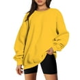 thumbnail image 1 of Babysbule Womens Tops Long Sleeve Fashion Woman Long Sleeve Round Neck Loose Sweatshirt Solid Blouse Tops, 1 of 7