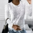 thumbnail image 1 of Babysbule Womens Tops Long Sleeve Women Lace Slim Long Sleeve Blouses Floral Crewneck Shirts Elegant Tunic Tops Pullovers, 1 of 5