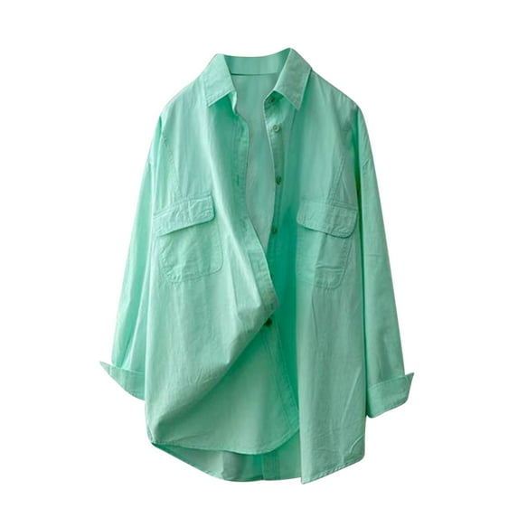 Babysbule Womens Tops Long Sleeve Womens Ladies Chiffon Long Sleeve OL Shirt Casual Loose Tops Blouse