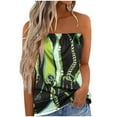 thumbnail image 1 of Babysbule Womens Tops Plant Print Women's Casual Print Sleeveless Tube Top T-Shirt Blouse Tops Outfit, 1 of 5
